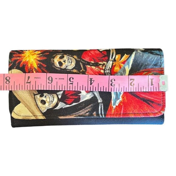 Día de los Muertos Day of The Dead Handmade Tri Fold Wallet - Picture 10 of 11